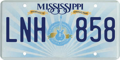 MS license plate LNH858