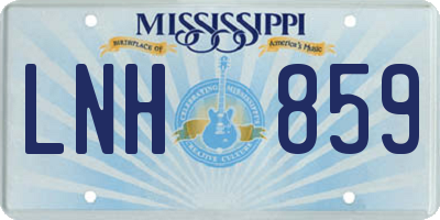 MS license plate LNH859