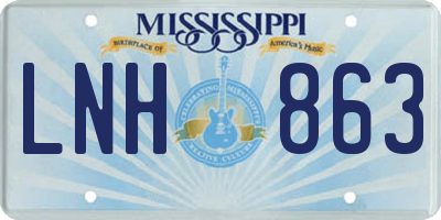 MS license plate LNH863