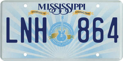 MS license plate LNH864