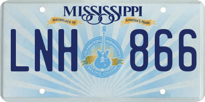 MS license plate LNH866