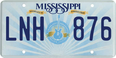 MS license plate LNH876