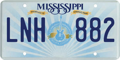 MS license plate LNH882
