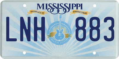MS license plate LNH883