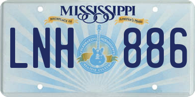 MS license plate LNH886