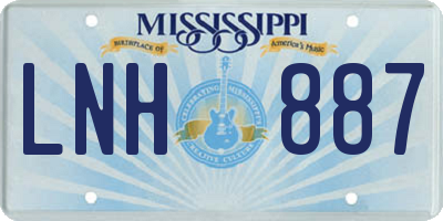 MS license plate LNH887