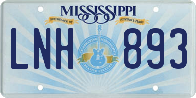 MS license plate LNH893