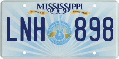 MS license plate LNH898