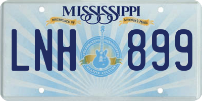 MS license plate LNH899