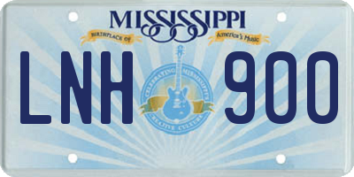 MS license plate LNH900