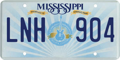 MS license plate LNH904