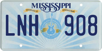 MS license plate LNH908