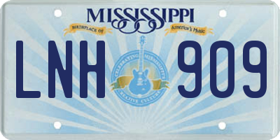 MS license plate LNH909