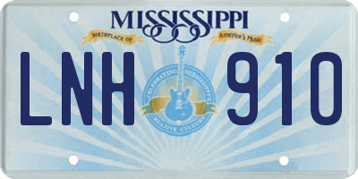 MS license plate LNH910