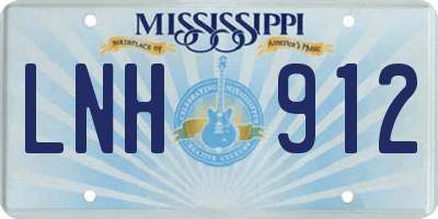 MS license plate LNH912