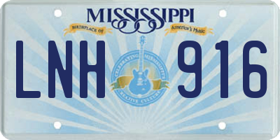 MS license plate LNH916