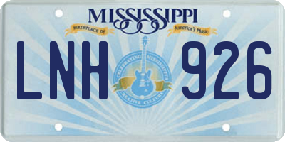 MS license plate LNH926