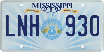 MS license plate LNH930