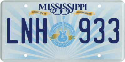 MS license plate LNH933