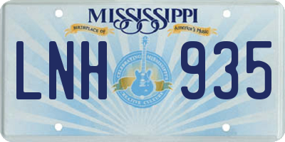 MS license plate LNH935