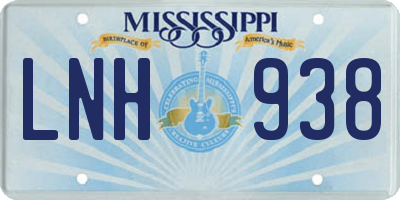 MS license plate LNH938