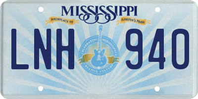 MS license plate LNH940