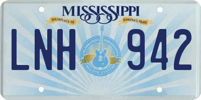 MS license plate LNH942
