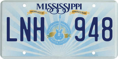 MS license plate LNH948