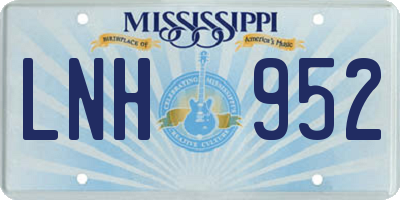 MS license plate LNH952