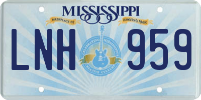 MS license plate LNH959