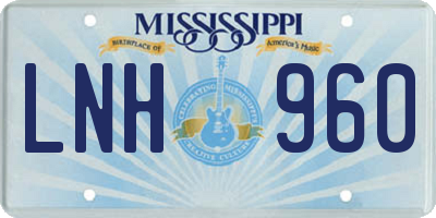 MS license plate LNH960