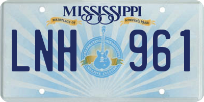 MS license plate LNH961