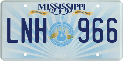 MS license plate LNH966