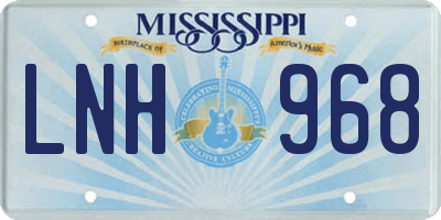 MS license plate LNH968