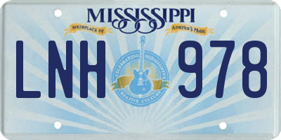 MS license plate LNH978