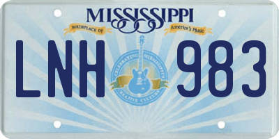 MS license plate LNH983