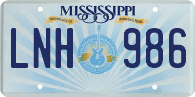 MS license plate LNH986