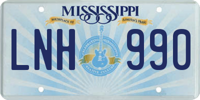 MS license plate LNH990