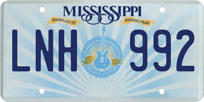 MS license plate LNH992