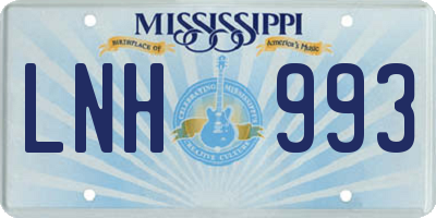 MS license plate LNH993