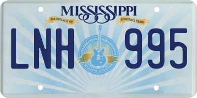 MS license plate LNH995