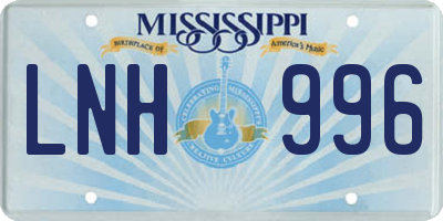 MS license plate LNH996