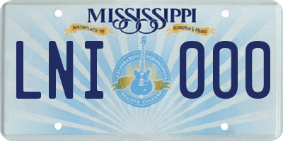 MS license plate LNI000