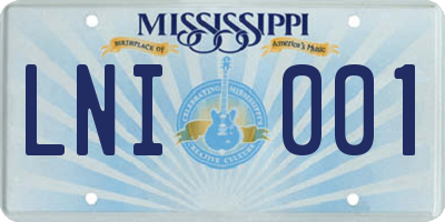 MS license plate LNI001