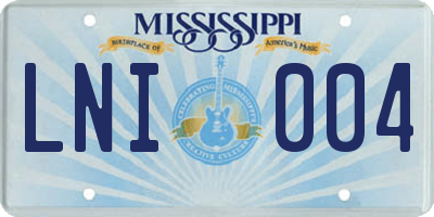 MS license plate LNI004