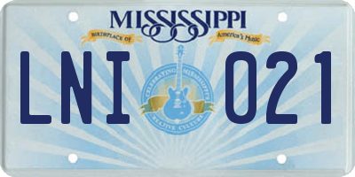 MS license plate LNI021