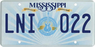 MS license plate LNI022