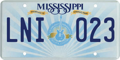 MS license plate LNI023