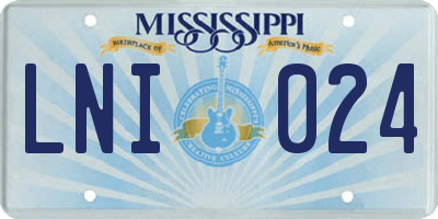 MS license plate LNI024