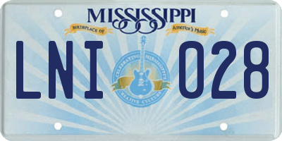 MS license plate LNI028